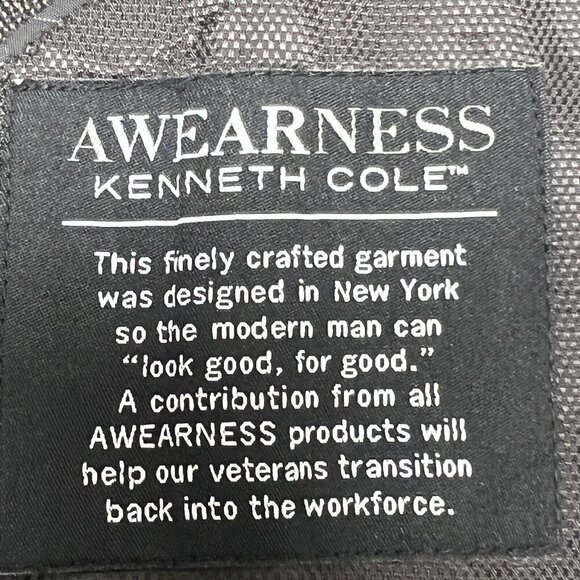 Kenneth Cole Awareness Slim Fit Sport Coat 44R Blazer Suit Jacket Dark Brown - Picture 8 of 16